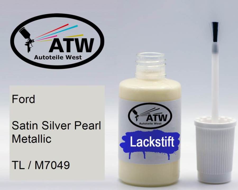 Ford, Satin Silver Pearl Metallic, TL / M7049: 20ml Lackstift, von ATW Autoteile West.